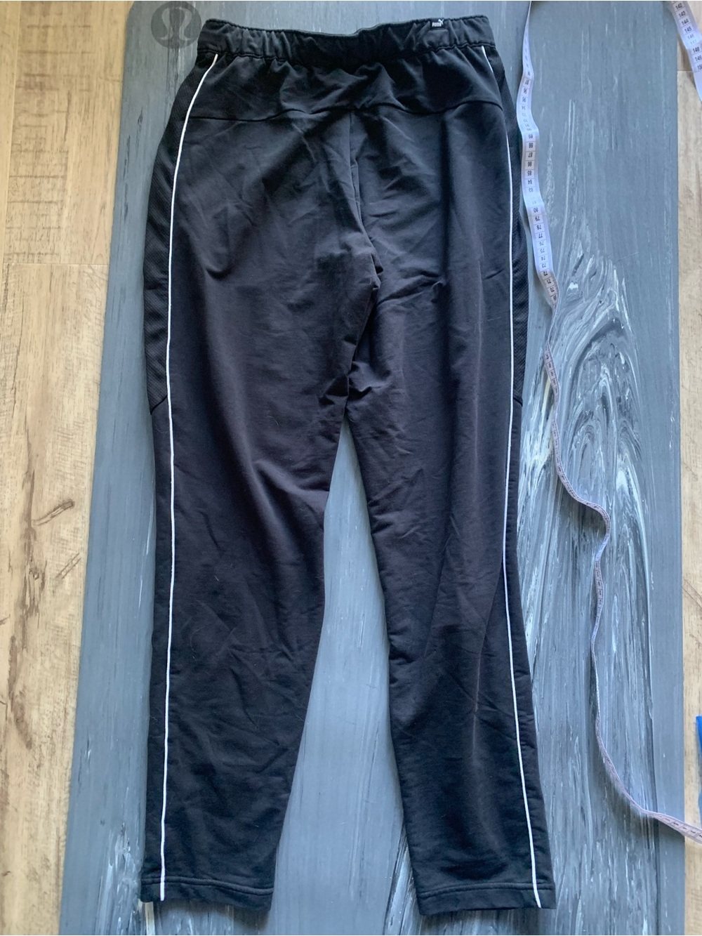 Puma Black Unisex Jogger with White Piping - Picture 2 of 6